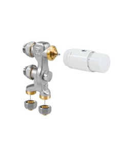 Jaga aansluitset recht 14x2mm kunststofbuis (vpe/ alu) met thermostaatknop wit (vloer)