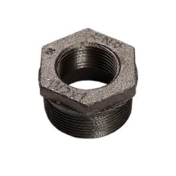Industrial Malleable staal zwarte verloopring 1.1/4" x 3/4" buitendraad x binnendraad Industrial Malleable staal zwarte verloopring 1.1/4" x 3/4" buitendraad x binnendraad
