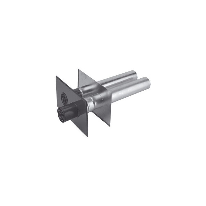 Burgerhout geveldoorvoer Aluminium tweepijps 80/80mm Burgerhout geveldoorvoer Aluminium tweepijps 80/80mm