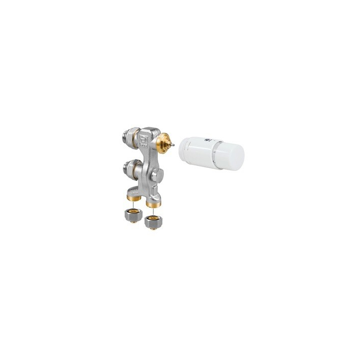 Jaga aansluitset recht 16x2mm kunststofbuis (vpe/ alu) met thermostaatknop wit (vloer) Jaga aansluitset recht 16x2mm kunststofbuis (vpe/ alu) met thermostaatknop wit (vloer)