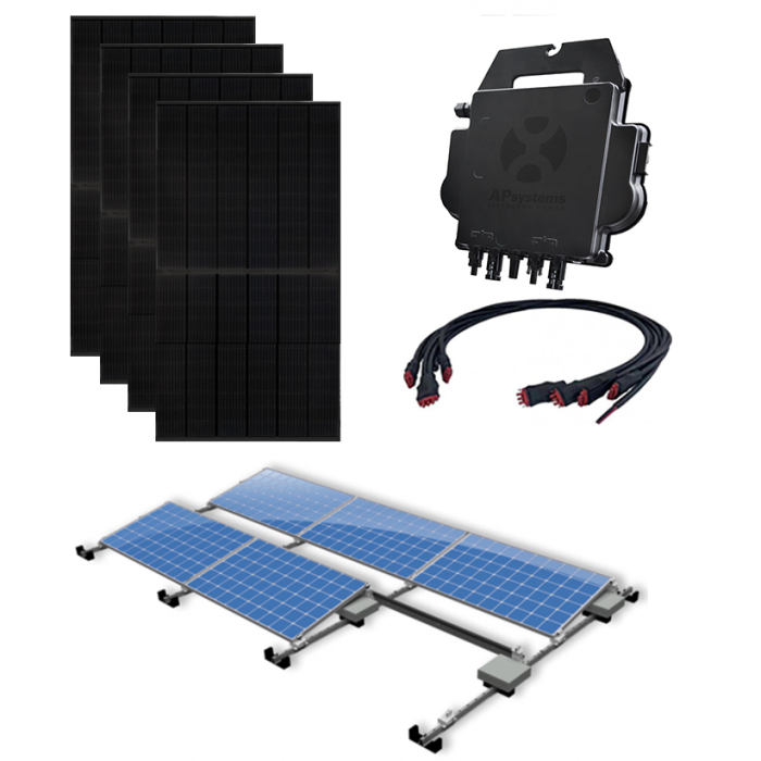 Jinko Solar N-Type TOPcon Dual Glass 3185 Wp All black 7x 455 Wp APSystems micro omvormers|Platdak Zuid opstelling|Compleet pakket