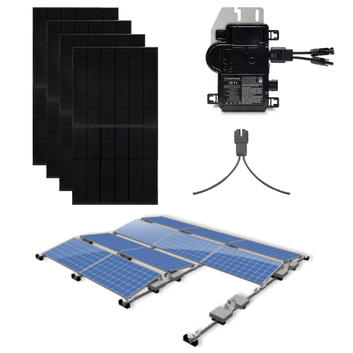 Jinko Solar HC N-Type 2250 Wp All black 6x 375 Wp 1-fase Enphase micro omvormers|Platdak Oost-West opstelling | Compleet pakket
