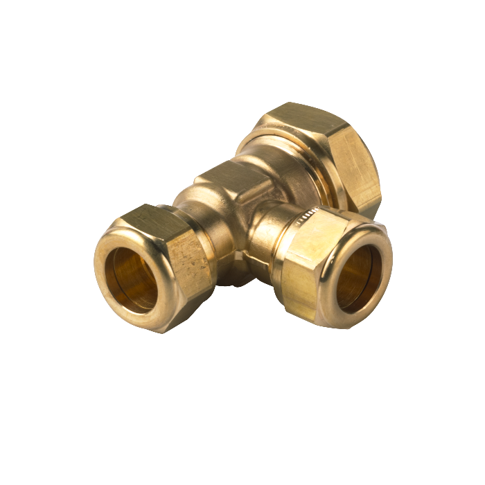 VSH T-stuk 22x15x15mm (0867163) Knelkoppeling Messing VSH T-stuk 22x15x15mm (0867163) Knelkoppeling Messing