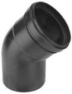Burgerhout Lucht PPS bocht 45° 80mm mof x spie zwart