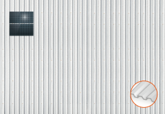 ClickFit EVO Staaldak golfplaat met montageprofielen 2x1 landscape. 2 rijen van 1 paneel