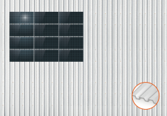 ClickFit EVO Staaldak golfplaat met montageprofielen 4x3 landscape. 4 rijen van 3 panelen