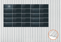 ClickFit EVO Staaldak golfplaat met montageprofielen 5x5 landscape. 5 rijen van 5 panelen