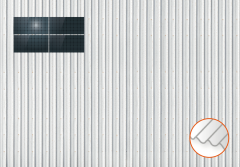 ClickFit EVO Staaldak trapezium-damwand met montageprofielen 2x2 landscape. 2 rijen van 2 panelen