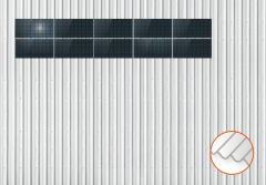 ClickFit EVO Staaldak trapezium-damwand met montageprofielen 2x5 landscape. 2 rijen van 5 panelen