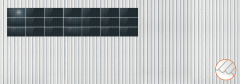 ClickFit EVO Staaldak trapezium-damwand met montageprofielen 3x7 landscape. 3 rijen van 7 panelen