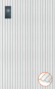 ClickFit EVO Staaldak trapezium-damwand met montageprofielen 1x1 portrait. 1 rij van 1 paneel