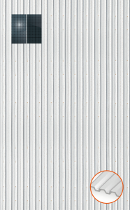 ClickFit EVO Staaldak trapezium-damwand met montageprofielen t.b.v. optimizers 1x2 Portrait 1 rij van 2 panelen