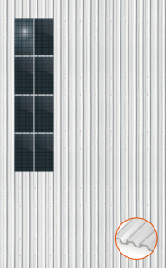 ClickFit EVO Staaldak trapezium-damwand met montageprofielen t.b.v. optimizers 4x2 Portrait 4 rijen van 2 panelen