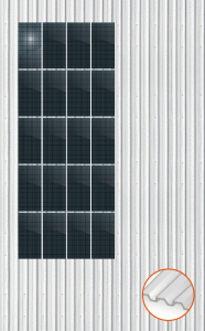ClickFit EVO Staaldak trapezium-damwand met montageprofielen t.b.v. optimizers 3x3 Portrait 3 rijen van 3 panelen