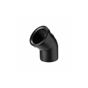 Burgerhout Lucht PPS bocht 45° 80mm mof x spie zwart