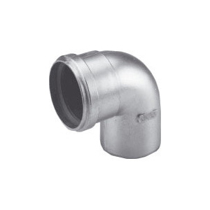 Burgerhout dikwandig Aluminium Rookgasbocht 90° 80mm mof x spie