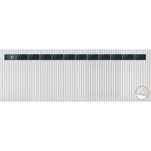 ClickFit EVO Staaldak golfplaat met montageprofielen 1x12 landscape. 1 rij van 12 panelen