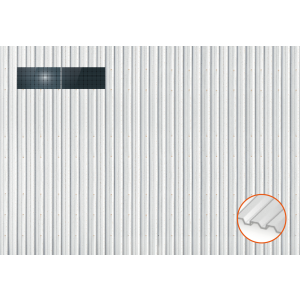 ClickFit EVO Staaldak golfplaat met montageprofielen 1x2 landscape. 1 rij van 2 panelen