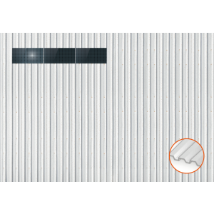 ClickFit EVO Staaldak trapezium-damwand met montageprofielen t.b.v. optimizers 1x2 landscape 1 rij van 2 panelen