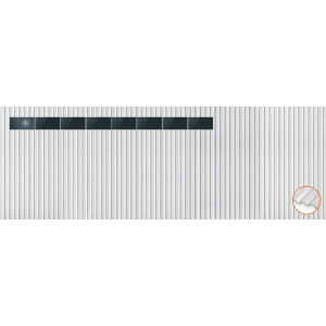 ClickFit EVO Staaldak trapezium-damwand met montageprofielen t.b.v. optimizers 1x8 landscape 1 rij van 8 panelen