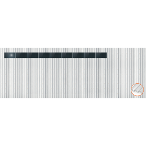 ClickFit EVO Staaldak golfplaat met montageprofielen 1x9 landscape. 1 rij van 9 panelen