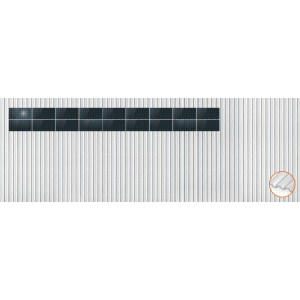 ClickFit EVO Staaldak golfplaat met montageprofielen 2x9 landscape. 2 rijen van 9 panelen
