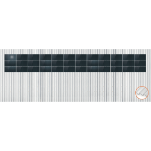 ClickFit EVO Staaldak golfplaat met montageprofielen 3x12 landscape. 3 rijen van 12 panelen