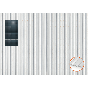 ClickFit EVO Staaldak trapezium-damwand met montageprofielen t.b.v. optimizers 4x1 landscape 4 rijen van 1 paneel