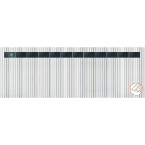 ClickFit EVO Staaldak trapezium-damwand met montageprofielen 1x12 landscape. 1 rij van 12 panelen