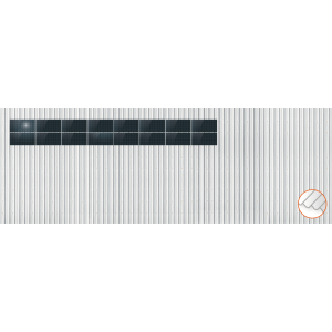 ClickFit EVO Staaldak trapezium-damwand met montageprofielen 2x8 landscape. 2 rijen van 8 panelen