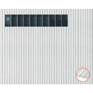 ClickFit EVO Staaldak trapezium-damwand met montageprofielen t.b.v. optimizers 1x10 Portrait 1 rij van 10 panelen