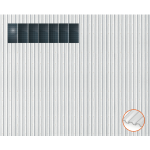 ClickFit EVO Staaldak trapezium-damwand met montageprofielen t.b.v. optimizers 1x2 landscape 1 rij van 2 panelen