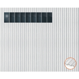 ClickFit&#x20;EVO&#x20;Staaldak&#x20;trapezium-damwand&#x20;met&#x20;montageprofielen&#x20;t.b.v.&#x20;optimizers&#x20;1x9&#x20;Portrait&#x20;1&#x20;rij&#x20;van&#x20;9&#x20;panelen