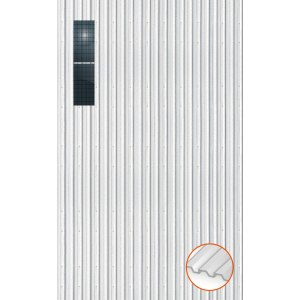 ClickFit EVO Staaldak trapezium-damwand met montageprofielen t.b.v. optimizers 2x1 Portrait 2 rijen van 1 paneel