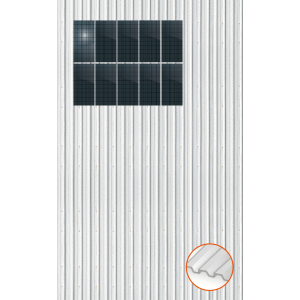 ClickFit EVO Staaldak trapezium-damwand met montageprofielen t.b.v. optimizers 2x5 Portrait 2 rijen van 5 panelen