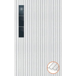 ClickFit EVO Staaldak trapezium-damwand met montageprofielen 3x1 portrait. 3 rijen van 1 paneel