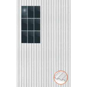 ClickFit EVO Staaldak trapezium-damwand met montageprofielen t.b.v. optimizers 3x3 Portrait 3 rijen van 3 panelen