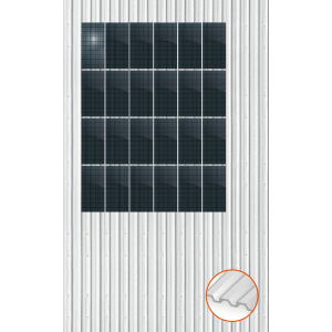 ClickFit EVO Staaldak trapezium-damwand met montageprofielen t.b.v. optimizers 4x6 Portrait 4 rijen van 6 panelen