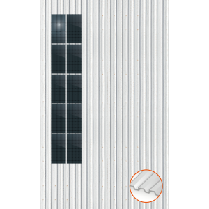 ClickFit EVO Staaldak trapezium-damwand met montageprofielen t.b.v. optimizers 5x2 Portrait 5 rijen van 2 panelen