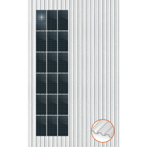 ClickFit EVO Staaldak trapezium-damwand met montageprofielen t.b.v. optimizers 6x3 Portrait 6 rijen van 3 panelen