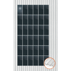 ClickFit EVO Staaldak trapezium-damwand met montageprofielen t.b.v. optimizers 6x6 Portrait 6 rijen van 6 panelen