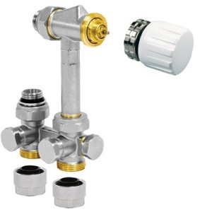 Jaga aansluitset recht 14x2 mm kunststofbuis (vloer) met handbediende knop wit