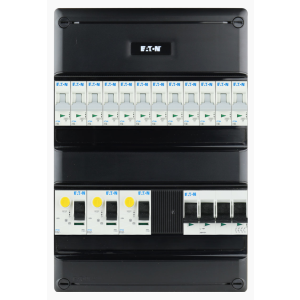 EATON Groepenkast 3fase 3x aardlek 12 groepen en hoofdschakelaar 1966026