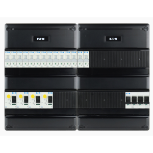 EATON Groepenkast 3fase 4x aardlek 14 groepen en hoofdschakelaar