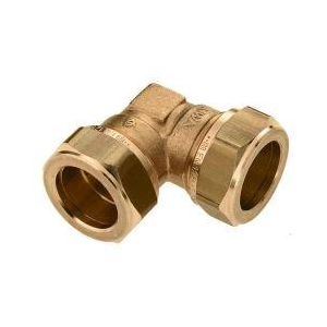 Haakse koppeling (Knie) knelkoppeling messing