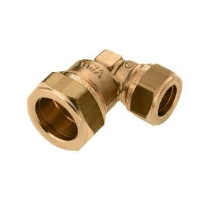 Haakse koppeling (Verloopknie) knelkoppeling messing