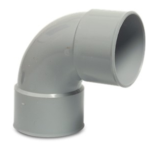 PVC bocht 40mm 90 gr. m/m (52917)