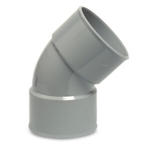 PVC bocht 40mm 45 gr. m/m (52916)
