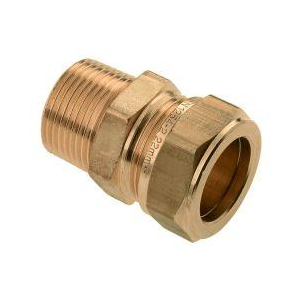 Rechte overgangskoppeling buitendraad (puntstuk) knelkoppeling messing