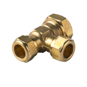 VSH T-stuk 22x15x15mm (0867163) Knelkoppeling Messing